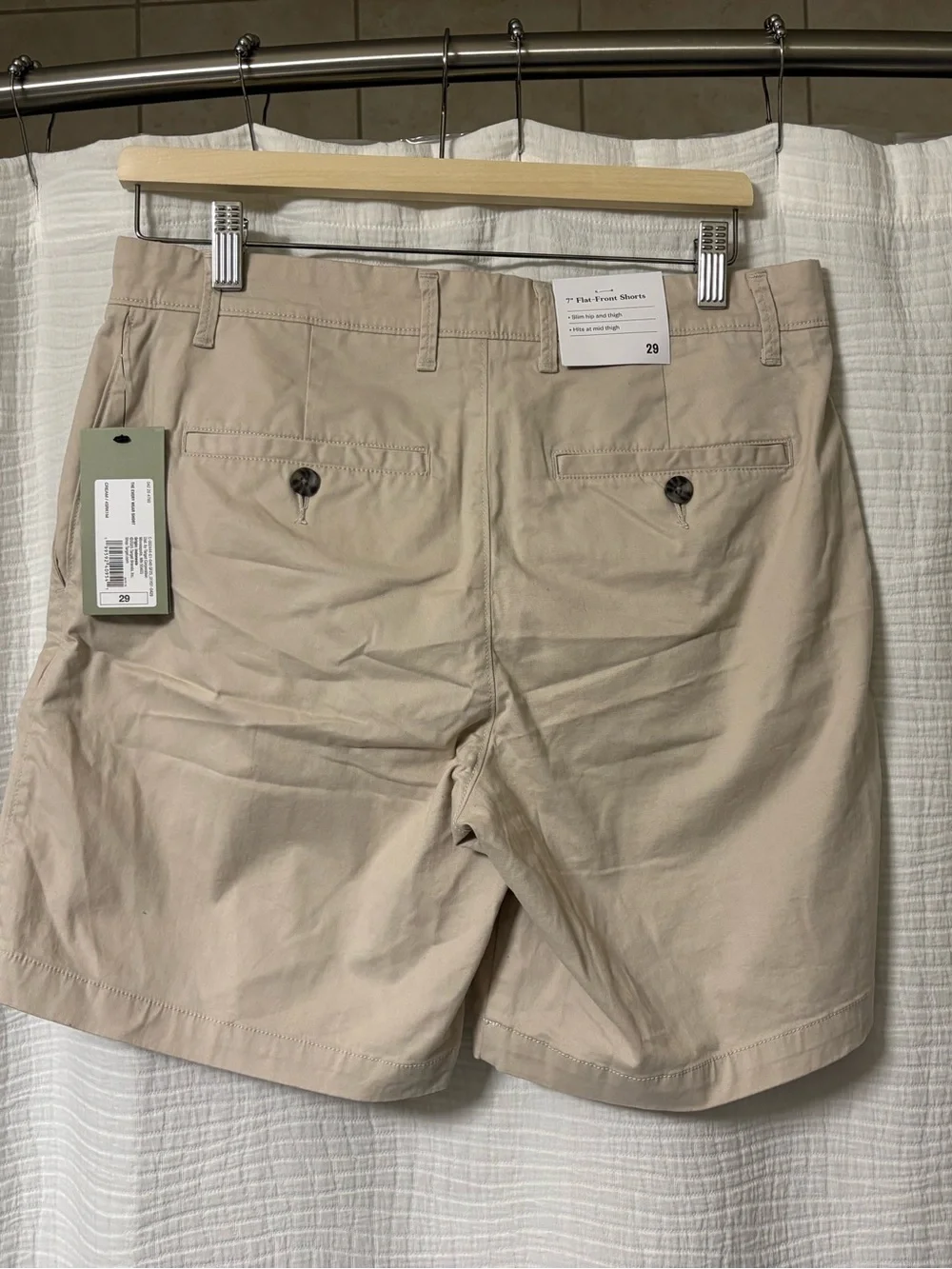 Banana Republic Beige Flat-Front Cotton Shorts